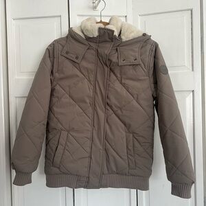 Abercrombie Kids Beige Jacket with Faux Fur